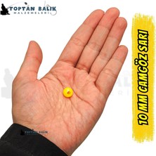 Cotras İthal Camgöz Sarı Sazan Balık Boncuğu 10 mm (İç Çap: 3.5 mm) - 500 Gr Paket