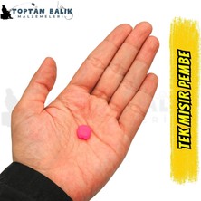 Cotras Tek Mısır Tanesi Formunda Pembe Sazan Boncuğu 11.5 x 6.5 mm (İç Çap: 3 mm) - 500 Gr Paket