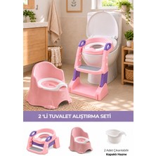 Marvielle 2'li Tuvalet Eğitim Seti- Basamaklı Klozet Adaptörü,taşınabilir Lazımlık -A - Klozet Adaptörü & Lazımlık