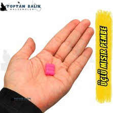 Cotras 3'lü Mısır Tanesi Formunda Pembe Sazan Boncuğu 16.5 x 8.5 mm (İç Çap: 3 mm) - 500 Gr Paket