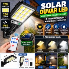 Popüler Sepet 3 Farklı Işık Modlu Güneş Enerjisiyle Şarj Olan Dış Mekan Uyumlu Kumandalı Solar Duvar Ledi