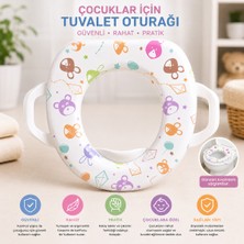 Marvielle Soft Baby Desenli Çocuk Tuvalet Oturağı Adaptörü | Kulplu, Yumuşak Minderli - Klozet Adaptörü & Lazımlık