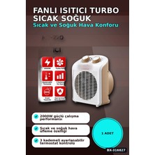 Eco Lounge Fanlı Isıtıcı 2000W Turbo Sıcak Soğuk 3 Kademeli Hız Ayarlı Ortam Isıtıcısı BX-316827