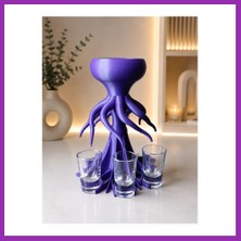 Salmore 3D Baskı Ahtapot Shot Dispenser - Eğlenceli Bardak Dağıtıcı ve Masaüstü Sunum Aparatı Bty