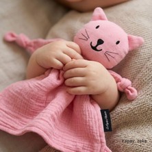 Juju  Uyku Arkadaşı %100 Pamuk Müslin Kedi Pembe Renk