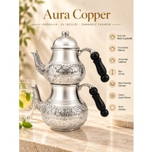 Aura Copper Bakır Çaydanlık Takımı 0,8 mm 25 cm 500/1200 ml