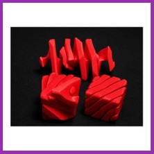 Salmore 3D Baskı Fidget Puzzle Küp - Hareketli Dönüşebilen Stres Giderici Zeka Oyuncağı, Masaüstü Fidget Küp-Kırmızı Bty