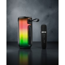 Akıllı Bayi Pluse 5 Mikrofonlu Rgb Kablosuz Hoparlör - Siyah