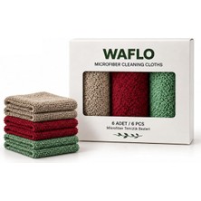 Waflo Mikrofiber Temizlik Bezi 6'lı Paket | Yüksek Emicilik, Yumuşak Doku, Iz Bırakmayan Temizlik Bezi, Cam, Banyo, Mutfak, Araba, Mobilya ve Hassas Yüzeyler