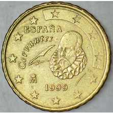 Banknoting Ispanya 10 Euro Cent 1999 Cervantes Temalı.