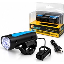 Eco Lounge 2ın1 Bisiklet Kornası - Bisiklet Fener Işık USB - Type-C Şarjlı K-1183 BX40