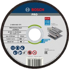 Bosch Professional Accessories Için Ayırma Diski Düz Standart Inox – Rapido Wa 60 T Bf, 125 Mm, 10-Er Paket, 2608603255