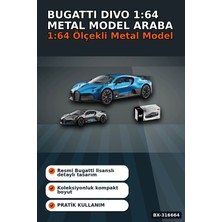 Eco Lounge Bugatti Divo Model Araba 1:64 Ölçek Lisanslı Metal Çek Bırak Oyuncak Araç BX-316664