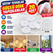 Popüler Sepet 20 Adet Şeffaf Yuvarlak 3 cm Çaplı Güçlü Disk Yapışkanlar