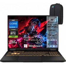 Asus Tuf Gaming F16 FX608JMI Core I7 14650HX 48GB Ram 1tb SSD RTX5060 16" Wuxga 144Hz IPS Windows 11 Pro Taşınabilir Bilgisayar ve Asbertech Çanta