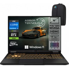 Asus Tuf Gaming F16 FX608JMI Core I7 14650HX 64GB Ram 2tb SSD RTX5060 16" Wuxga 144Hz IPS Win 11 Pro Taşınabilir Bilgisayar ve Asbertech Çanta