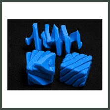 Bezos 3D Baskı Fidget Puzzle Küp - Hareketli Dönüşebilen Stres Giderici Zeka Oyuncağı, Masaüstü Fidget Küp-Mavi Nhr