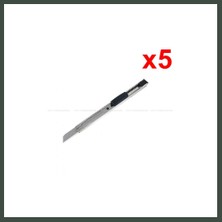 Bezos Metal Dar Maket Bıçağı Ince Falçata 9mm 5 Adet Nhr
