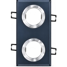Eco Lounge Ikili Kare Cam Spot Lamba - 4000K LED Çerçeveli GU10 Duy Kristal Tavan Aydınlatması BX-316735