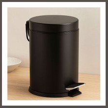 Nexora Living 3l Pedallı Metal Çöp Kovası Siyah Nxrlvng