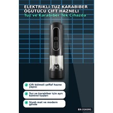 Eco Lounge Elektrikli Tuz ve Karabiber Öğütücü Şarjlı Çift Bölmeli LED Işıklı Mutfak Değirmeni BX-316391