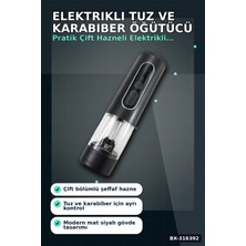Eco Lounge Elektrikli Baharat ve Karabiber Öğütücü Şarjlı Çift Bölmeli LED Işıklı BX-316392
