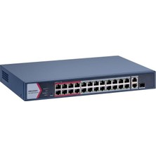 TeknoKapsül Hıkvısıon DS-3E1326P-EI/M 24 Port 10/100+2X1GB RJ45/SFP Uplınk Combo 230W 300 Metre Poe Yönetilebilir Rackmount Swıtch