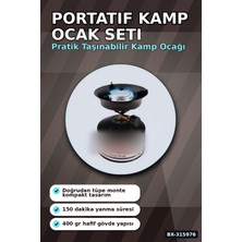 Eco Lounge Portatif Kamp Ocağı - 220 gr Çakmak Gazı Tüpü Uyumlu, Doğa ve Piknik Tipi BX-315976