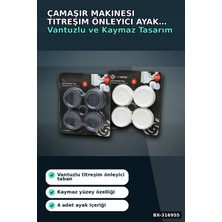 Eco Lounge Çamaşır Makinesi Titreşim Önleyici Ayak Seti Küçük Beyaz 4 Parça Gereç BX-316955
