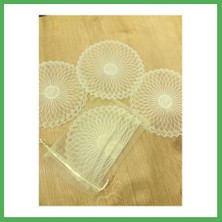 Astraltech 6 Lı Dantel Kahve Sunumluğu 15X15 cm Asorti Desenli Bardak Altlığı Türk Kahvesi Fincan Sunum Seti Bezoss