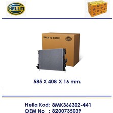 Hella RADYATÖR DACİA LOGAN 1 SANDERO 1 MCV 1 DUSTER 2010-2018 1,2 1,6 16V 1,5 DCİ 8200735039 8MK366302-441