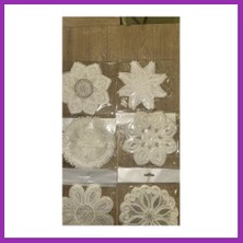 Salmore 6 Lı Dantel Kahve Sunumluğu 15X15 cm Asorti Desenli Şık Bardak Altlığı Bty