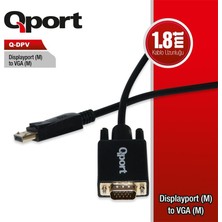 TeknoKapsül Qport Q-Dpv Dısplay Portundan VGA 1,8 Metre Çevirici Kablo