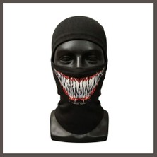 Nexora Living Unisex Tam Yüz Balaklava Diş Desenli Kışlık Maske Nefes Alan Esnek Kask Altı Boyunluk Yumuşak Viskoz Nxrlvng