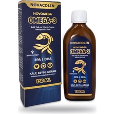 Novacolin Novomega Omega-3 Balık Yağı Şurubu 150 ml - Portakal Aromalı, A, D3 ve E Vitamini Içeren