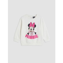 Lc Waikiki Yeni Sezon Ekru Minnie Mouse Kız Çocuk Sweatshirt