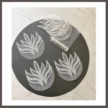 Nexora Living 6 Lı Dantel Kahve Sunumluğu 15X15 cm Asorti Desenli Dekoratif Bardak Altlığı Nxrlvng