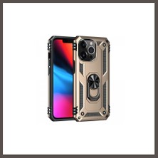 Nexora Living iPhone 13 Pro Max Uyumlu Kılıf Sofya Yüzüklü Silikon Kapak - Gold Nxrlvng