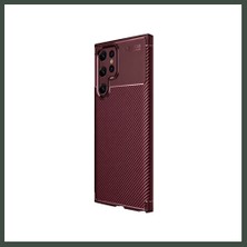 Bezos Samsung Galaxy S25 Ultra Uyumlu Kılıf Auto Focus Karbon Kapak - Bordo Nhr