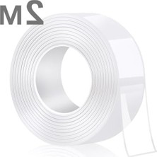 3 cm x 2 M Yıkanabilir Çift Taraflı Bant, Güçlü Yapışkan ve Iz Bırakmaz
