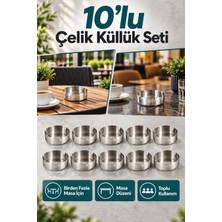 Mucit Home Küllük Metal Küllük Paslanmaz Çelik 10 Lu Kül Tablası Küllük Seti