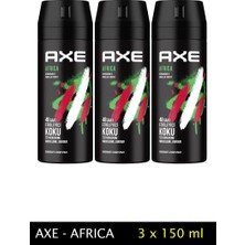 Marsilyan 3 Adet Axe Africa Erkek Deodorant Sprey 150 ml