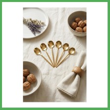 Astraltech 6'lı Lüks Gold Paslanmaz Çelik Çay Kaşığı Seti (13 Cm) Bezoss