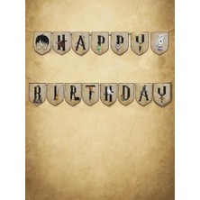 Harry Potter Temalı Happy Birthday Yazı Banner Doğum Günü Parti Süsü