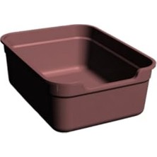 Kedi Tuvalet Açık Geniş, Pratik ve Kolay Temizlenebilir 49 x 38 x 18,5 cm (Bordo)