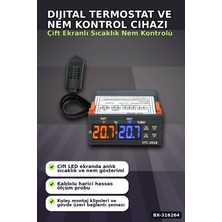 Eco Lounge Dijital Termostat ve Nem Kontrol Cihazı Çift Ekranlı Kuluçka Sensörü 10A 220V BX-316264
