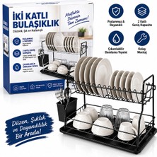 Eco Lounge Siyah - Metal 2 Katlı Tabaklık - Bulaşıklık BX40