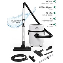 Pirantech Es-07 Panda Islak & Kuru Elektrikli Süpürge | 1000W Güçlü Motor | Hepa Filtreli | Toz Torbasız