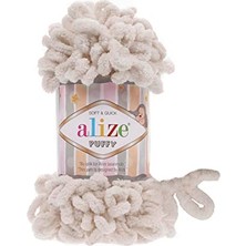 Alize Puffy El Örgü Ipi, Parmak Örgü Ipi 5 Adet (Kemik 599)