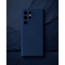 TeknoKapsül Samsung Galaxy S22 Ultra Kılıf Nano İçi Kadife Silikon - Lacivert